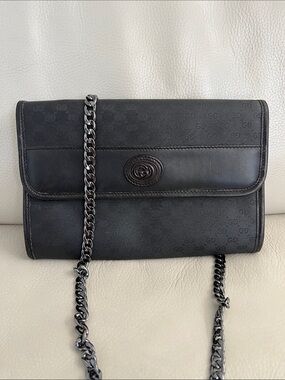 Gucci Black Monogram Crossbody Bag